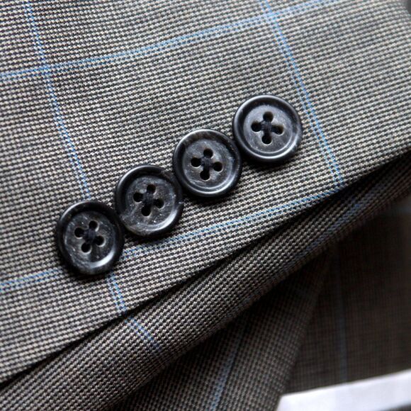 46L Jos A Bank 2 Piece Suit Blazer Sportcoat 36W Pants Grey Wool D090510 - Picture 3 of 16